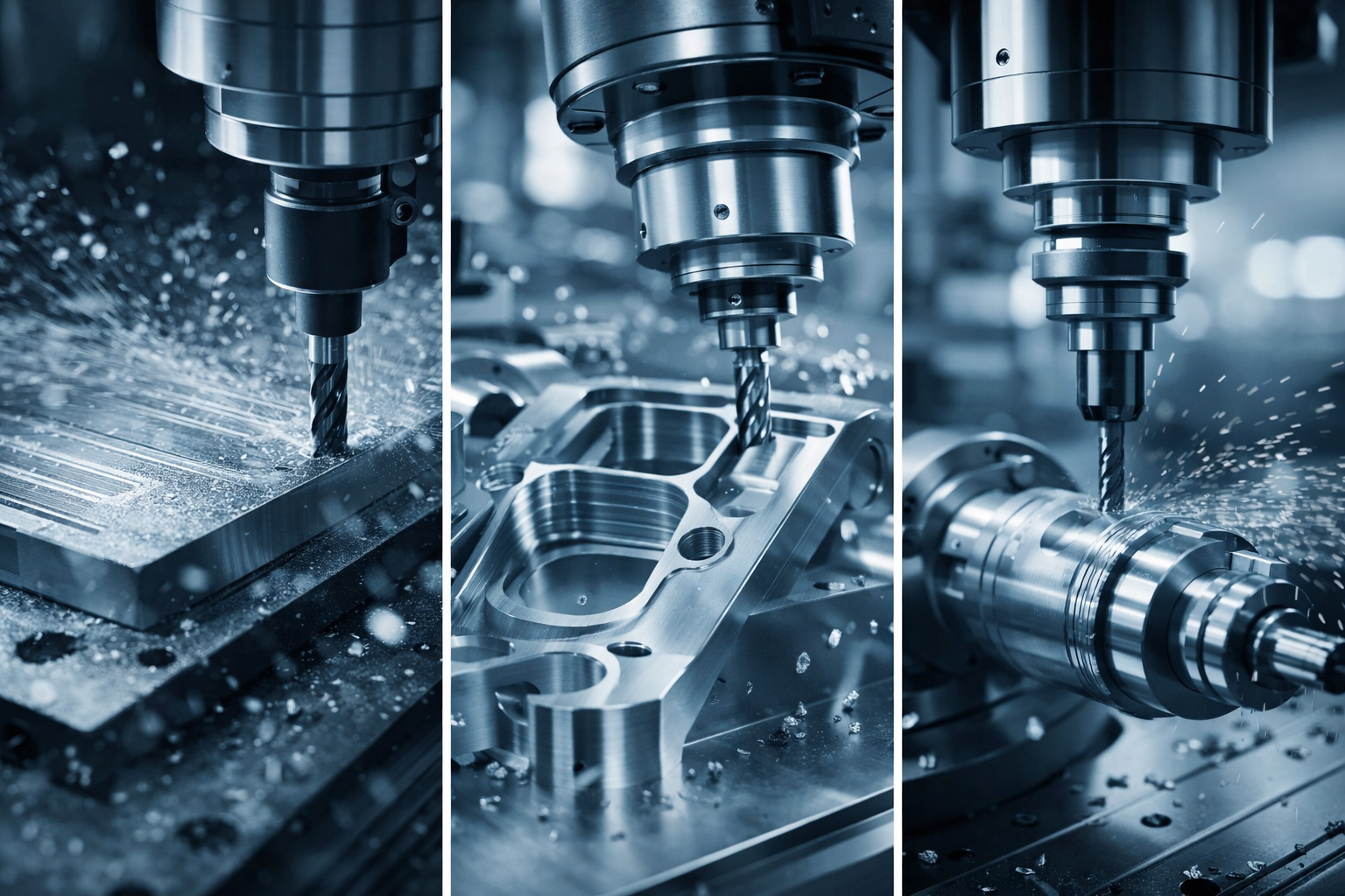 Illustration der Metallbearbeitung auf einer CNC-Fräsmaschine
